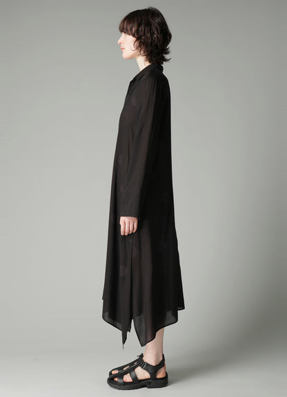 DAMAGED DOT L R DRAPE DETAIL SHIRT DRESS