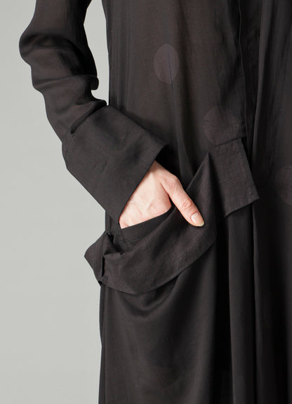 DAMAGED DOT L R DRAPE DETAIL SHIRT DRESS
