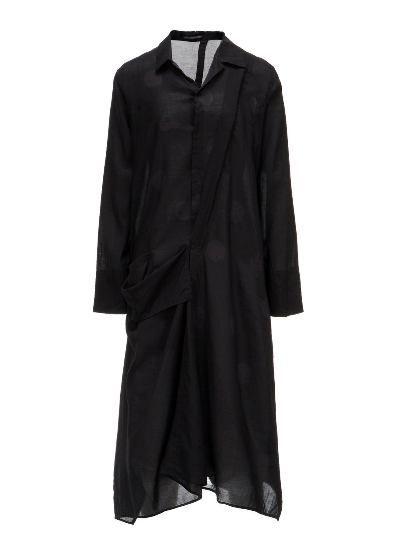 DAMAGED DOT L R DRAPE DETAIL SHIRT DRESS