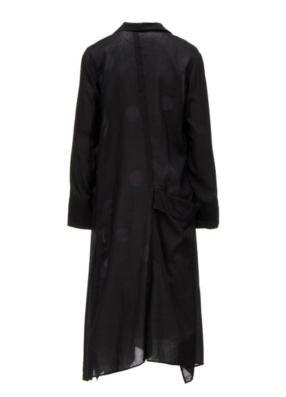 DAMAGED DOT L R DRAPE DETAIL SHIRT DRESS