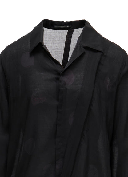 DAMAGED DOT L R DRAPE DETAIL SHIRT DRESS