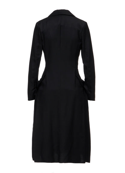VISCOSE TWILL SIDE GATHER DETAIL ZIP DRESS