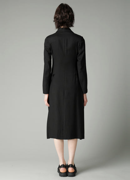 VISCOSE TWILL SIDE GATHER DETAIL ZIP DRESS