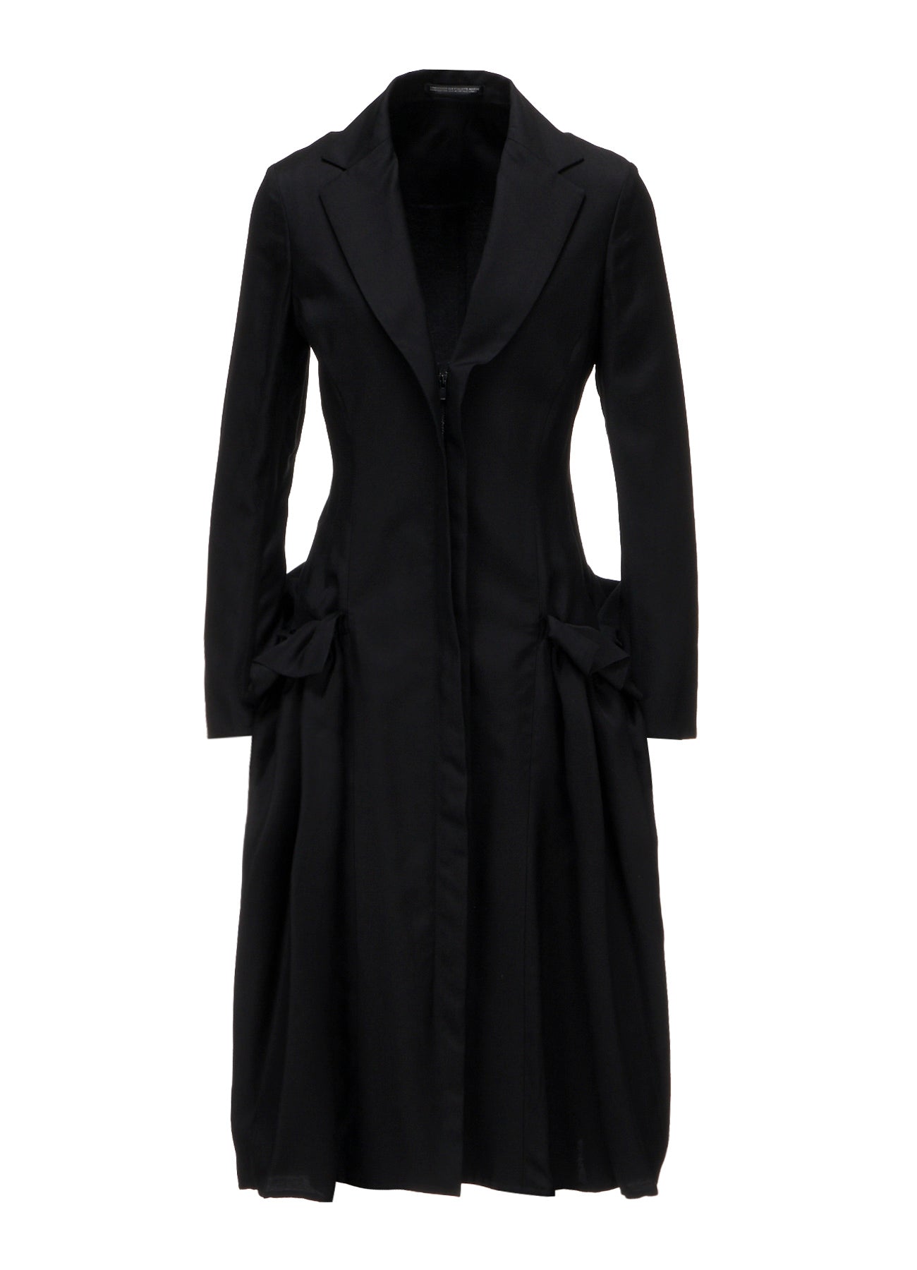 VISCOSE TWILL SIDE GATHER DETAIL ZIP DRESS