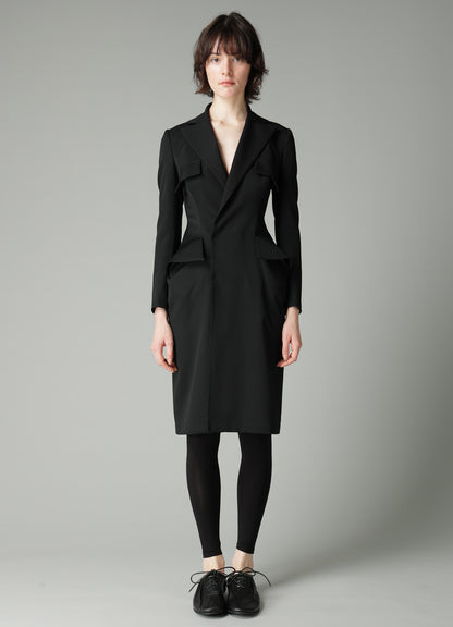 GABARDINE FLAP DETAIL SLIM DRESS