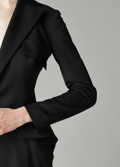 GABARDINE FLAP DETAIL SLIM DRESS