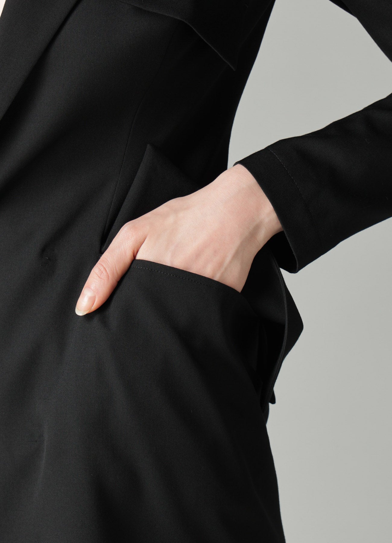 GABARDINE FLAP DETAIL SLIM DRESS