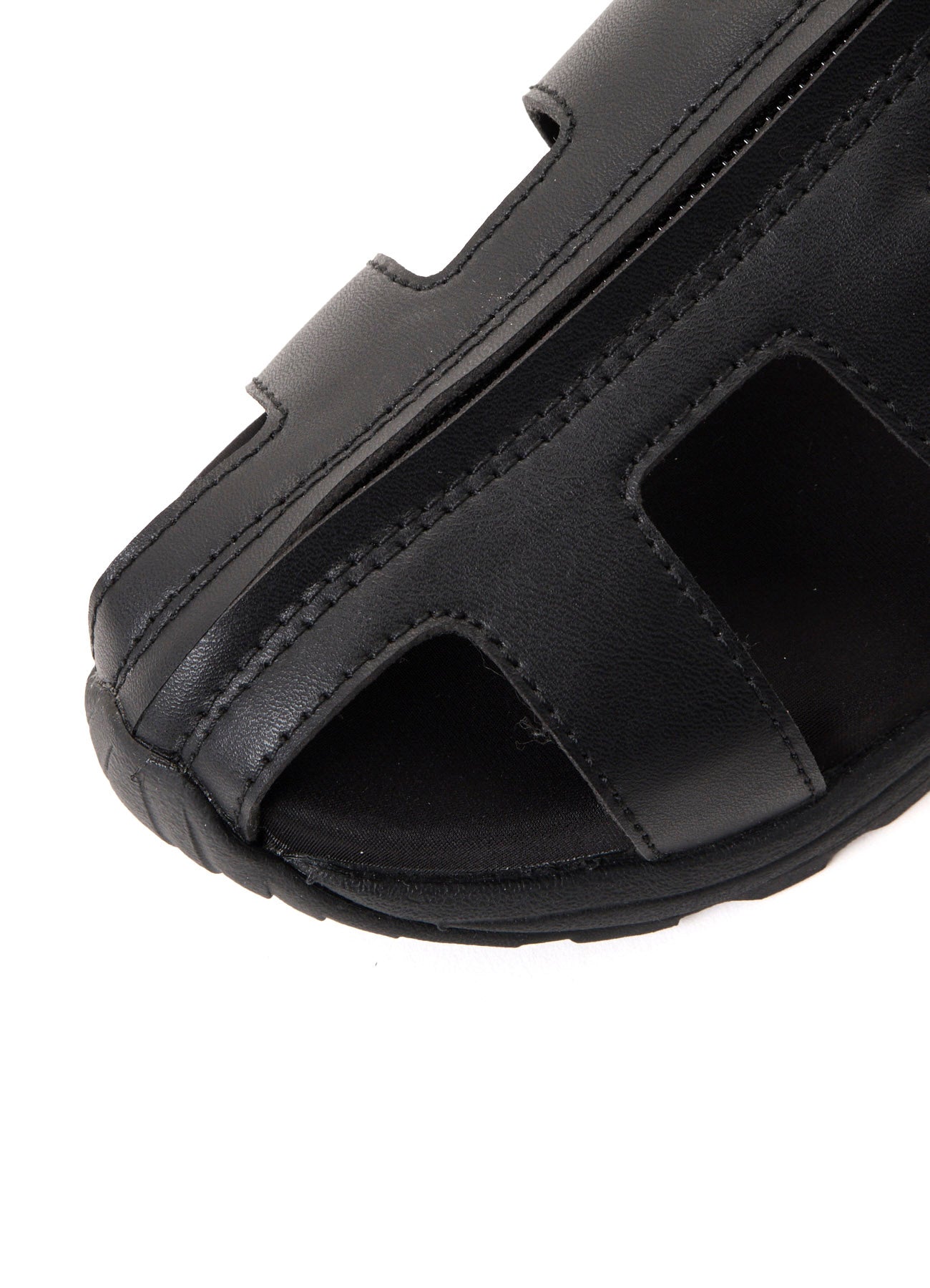 Pu LEATHER FRONT ZIP SANDALS