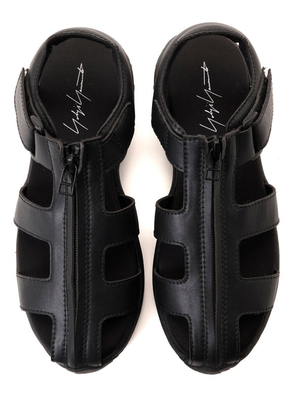 Pu LEATHER FRONT ZIP SANDALS