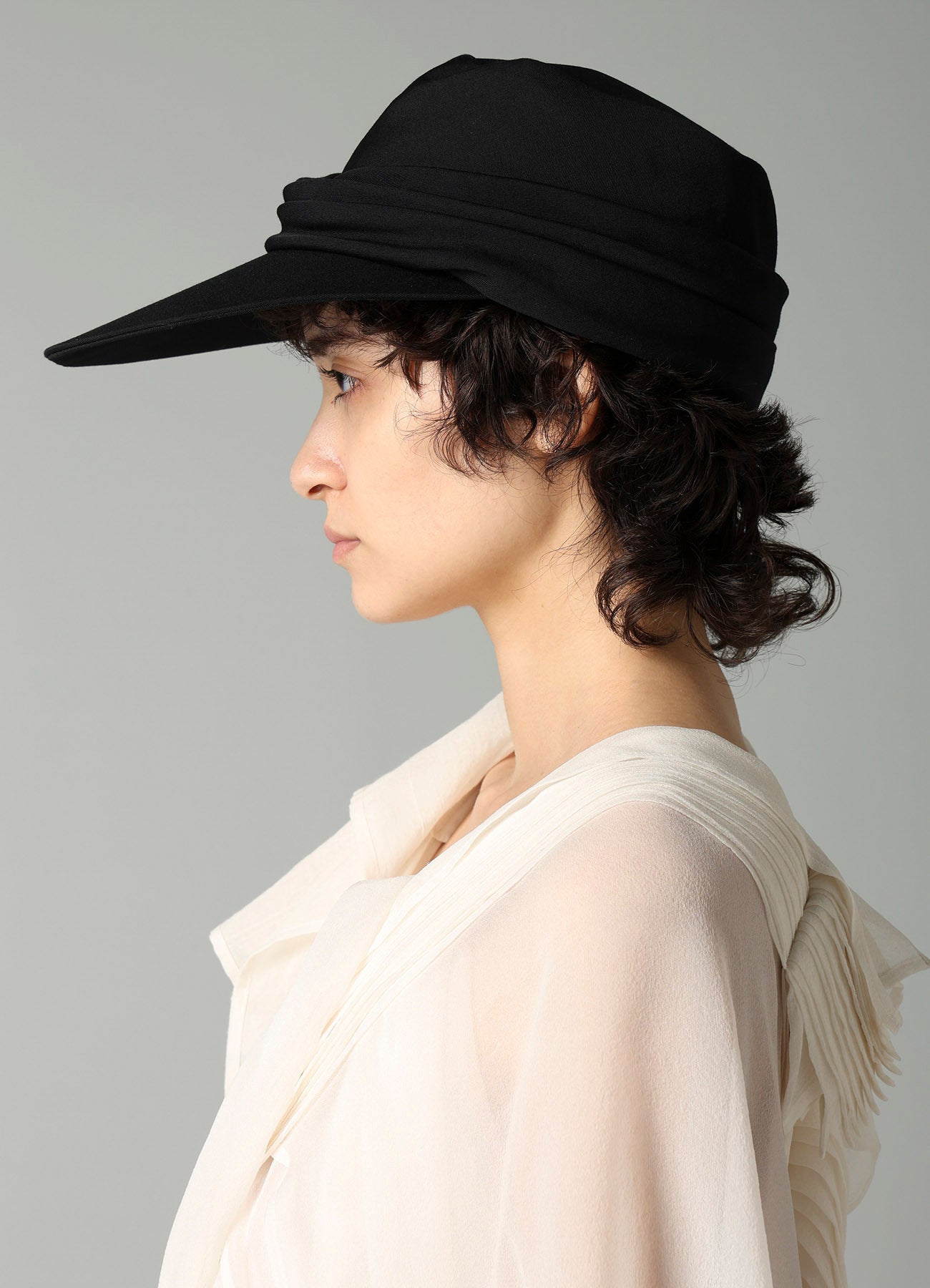 GABARDINE DRAPED CAP – THE SHOP YOHJI YAMAMOTO