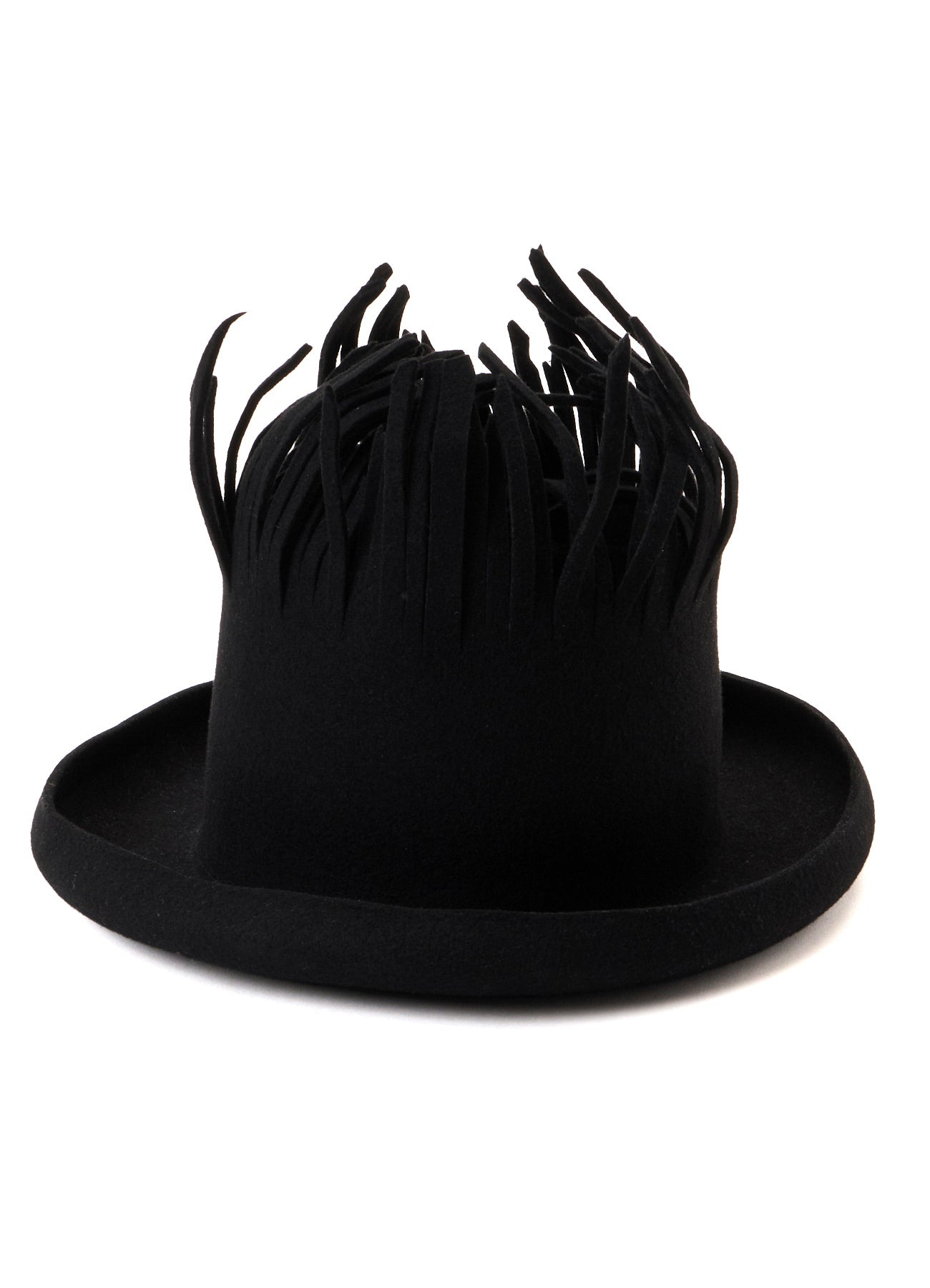 WOOL FELT BK TOP FRINGE HAT A