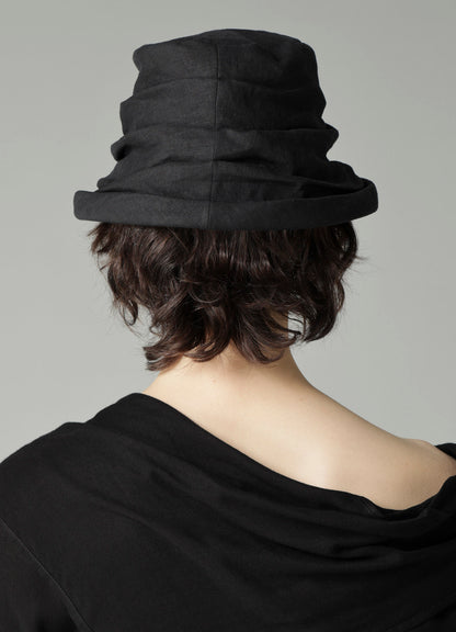 LINEN DRAPED BUCKET HAT