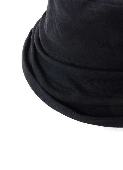 LINEN DRAPED BUCKET HAT