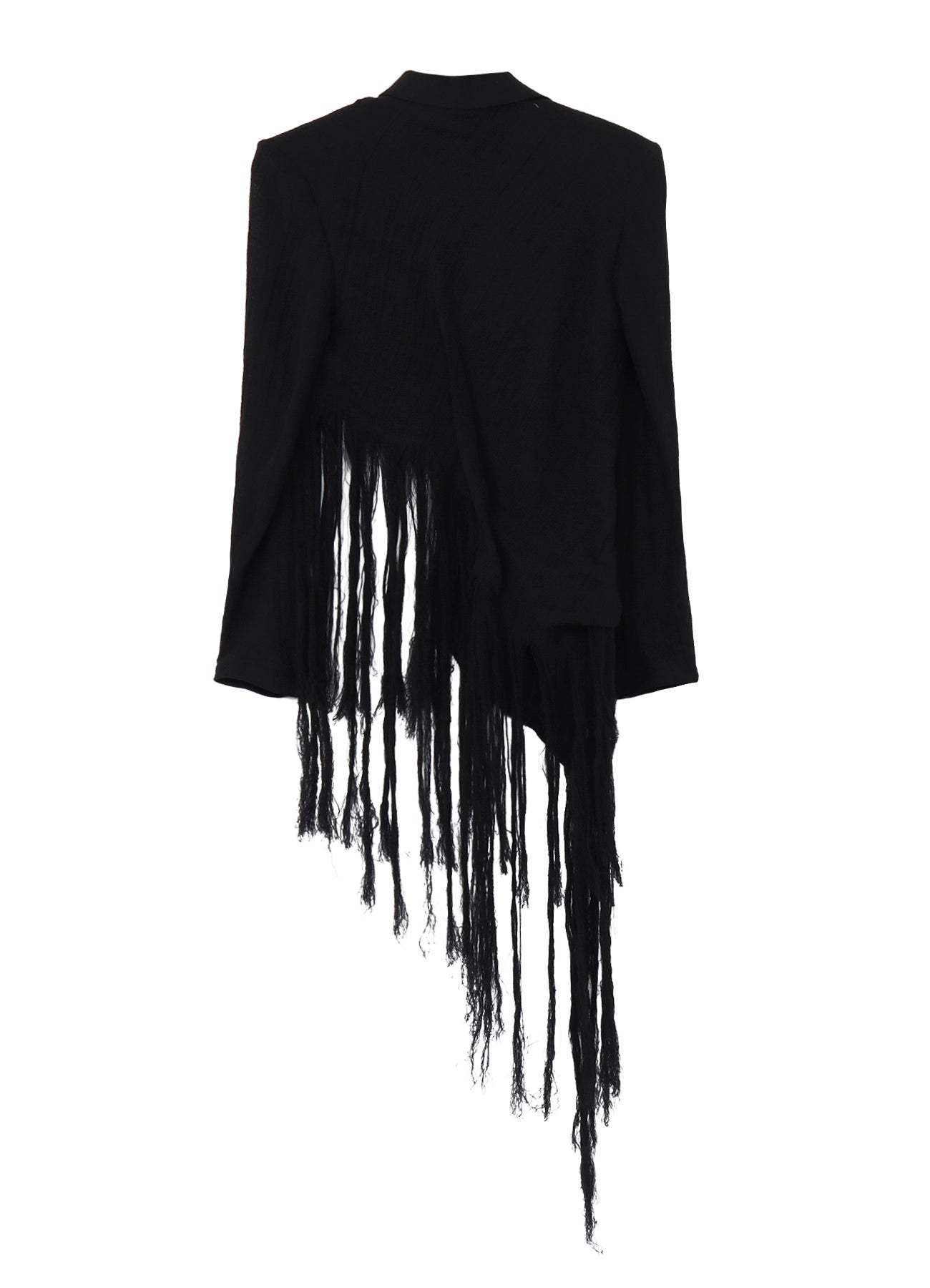 CRINKLE Li GAUZE HEM LINE FRINGE POINT ASM JACKET