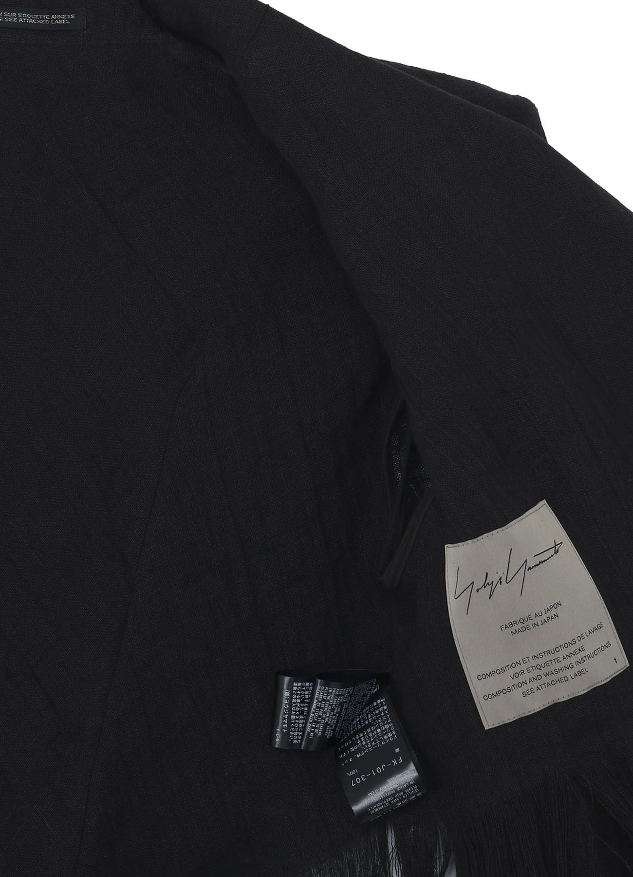 CRINKLE Li GAUZE HEM LINE FRINGE POINT ASM JACKET