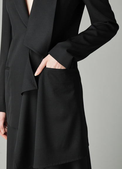 GABARDINE UNBALANCED JACKET