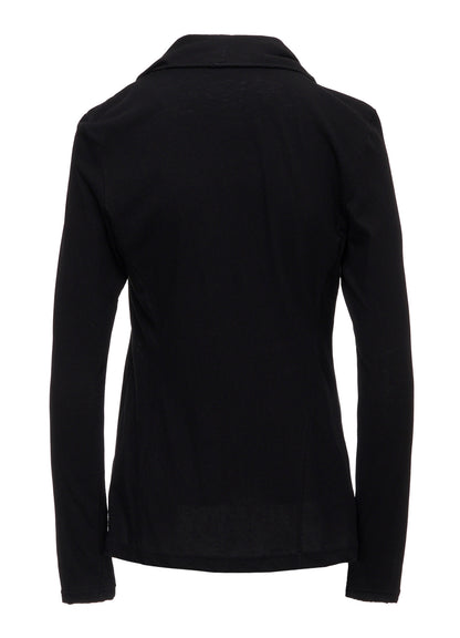 COTTON SINGLE JERSEY DRAPED JACKET