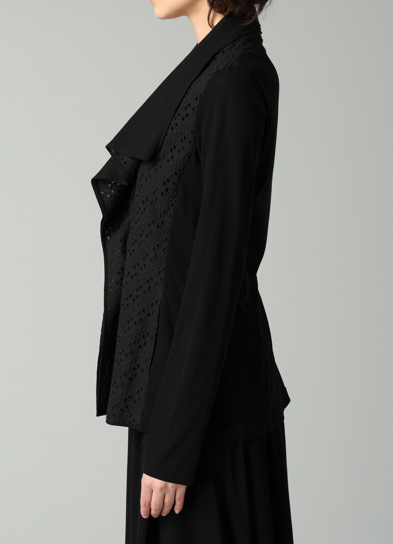 COTTON SINGLE JERSEY DRAPED JACKET