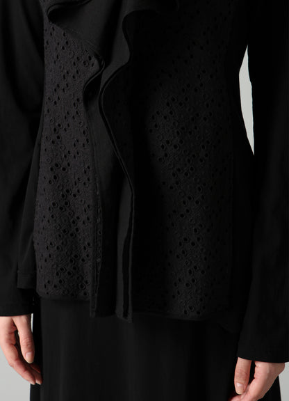 COTTON SINGLE JERSEY DRAPED JACKET