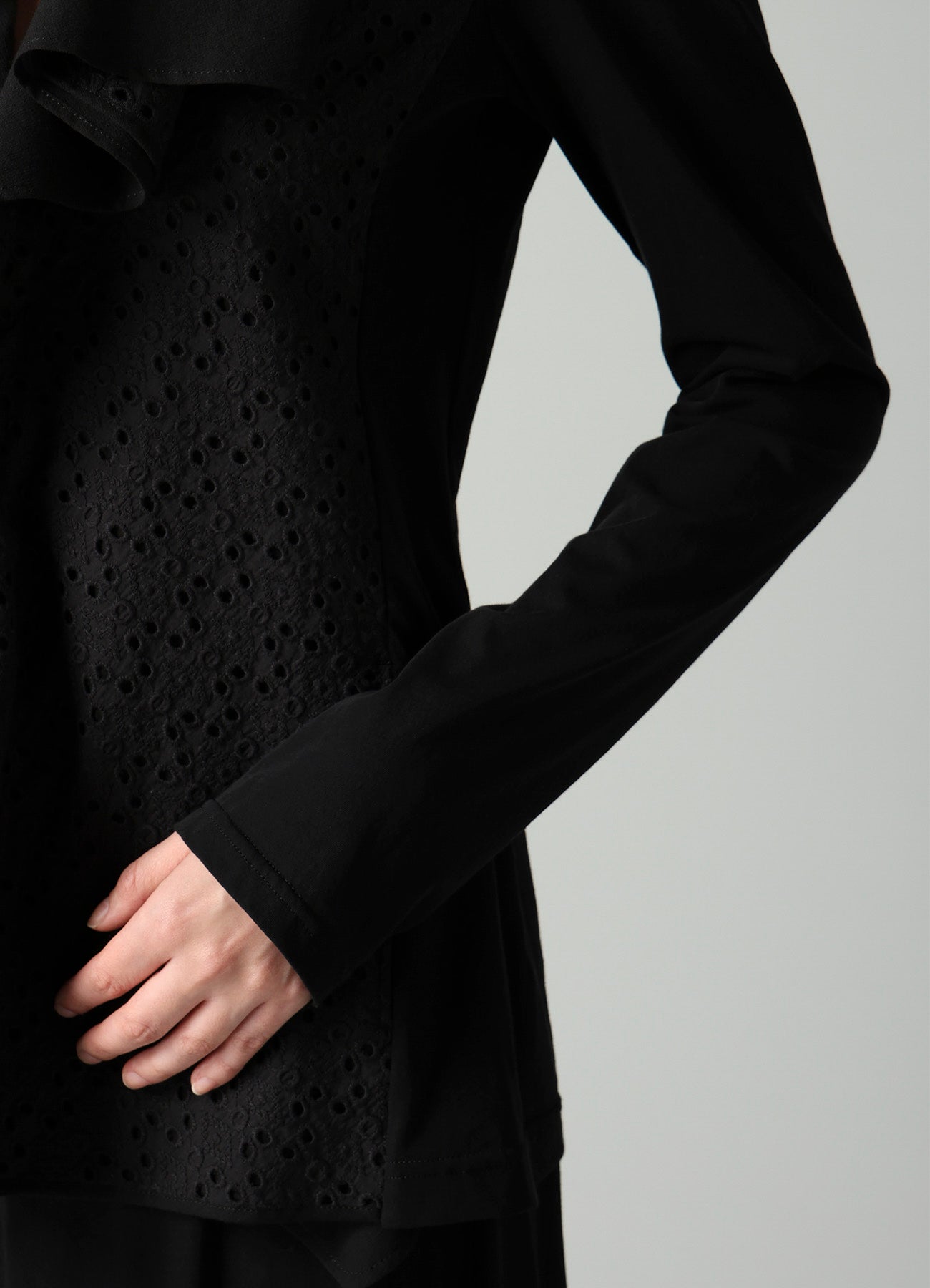 COTTON SINGLE JERSEY DRAPED JACKET