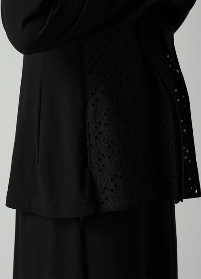 COTTON SINGLE JERSEY DRAPED JACKET