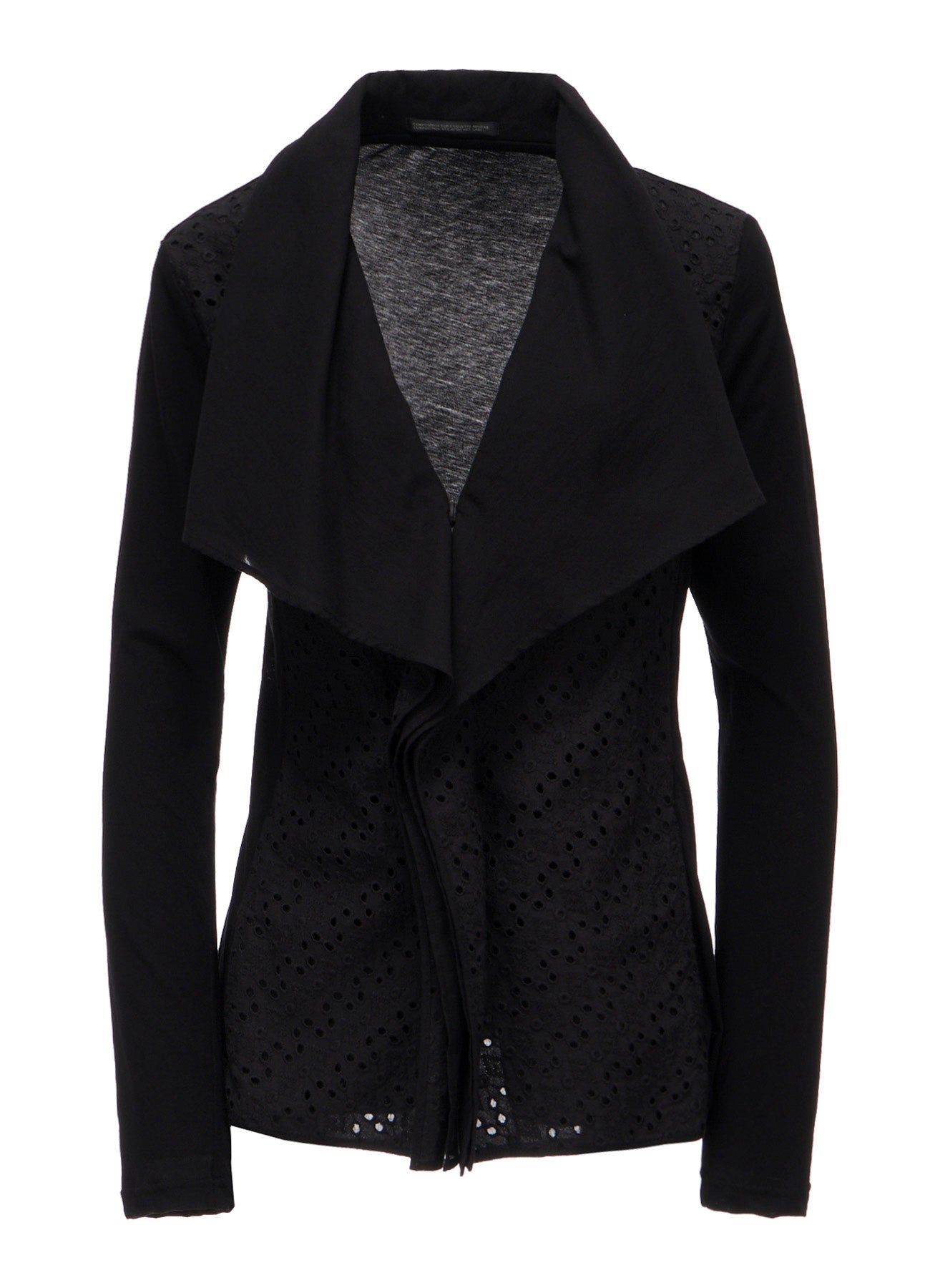 COTTON SINGLE JERSEY DRAPED JACKET
