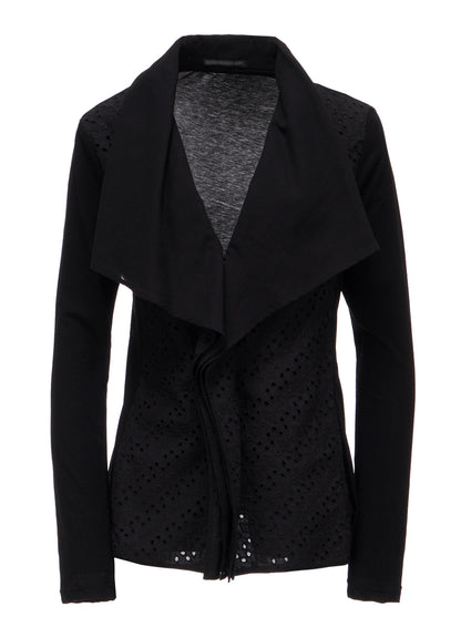 COTTON SINGLE JERSEY DRAPED JACKET