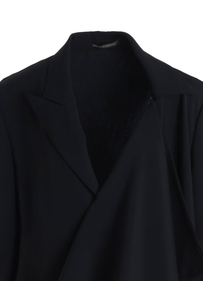 WOOL GABARDINE DRAPED JACKET