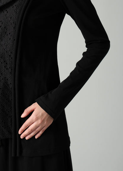 COTTON SINGLE JERSEY COMBINATION JACKET