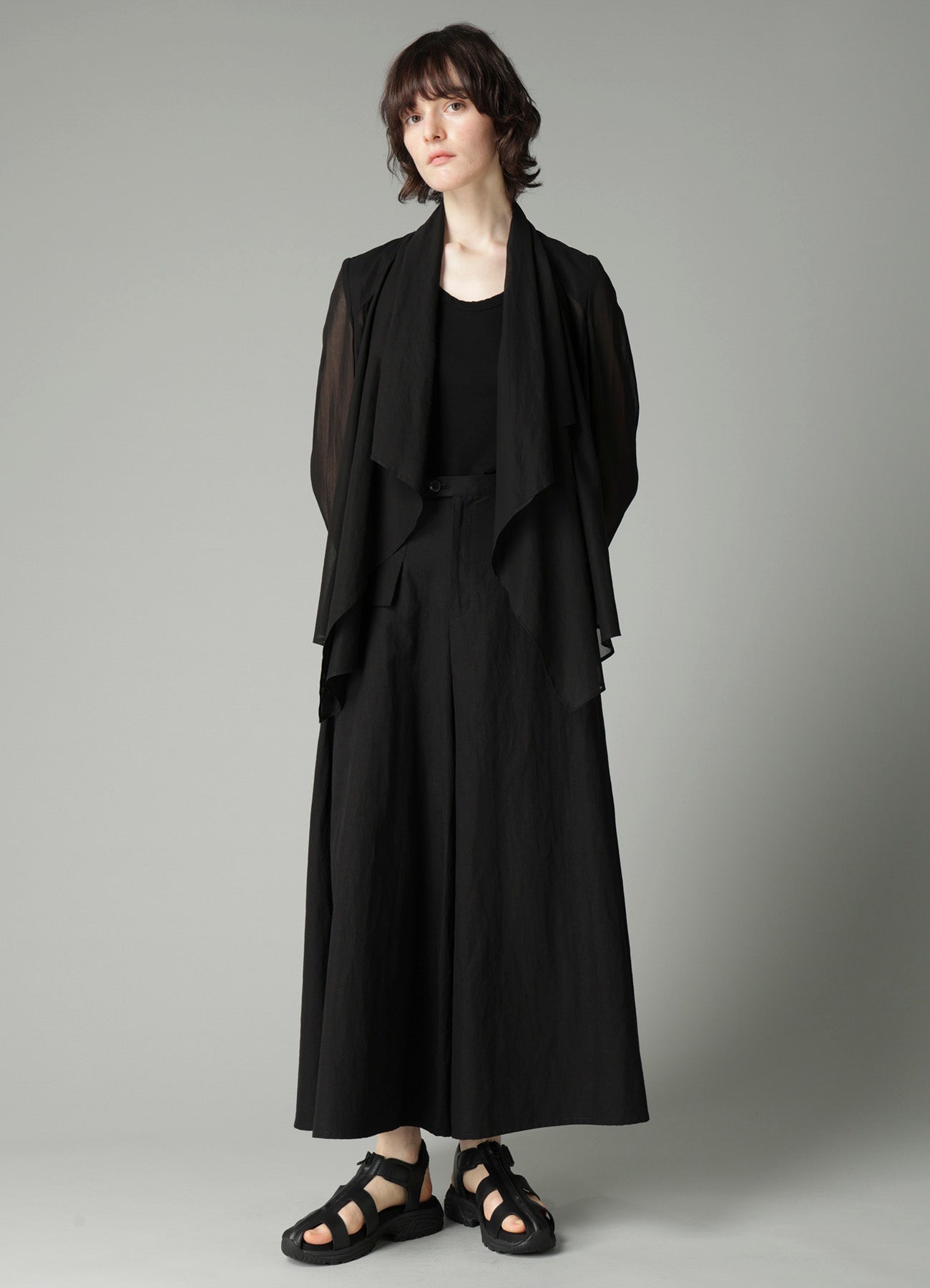 VOILE FRONT DRAPED DETAIL JACKET