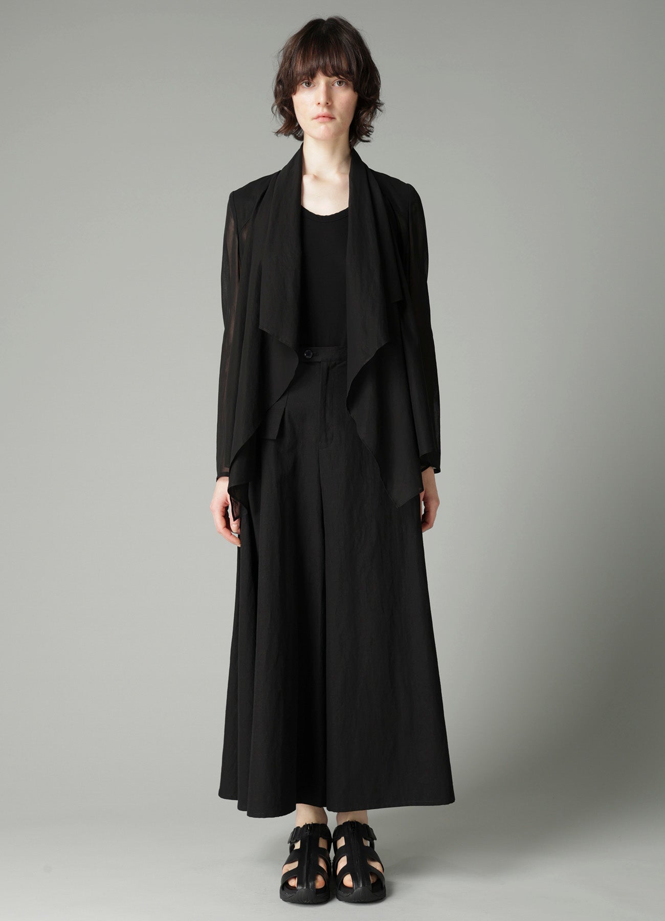 VOILE FRONT DRAPED DETAIL JACKET