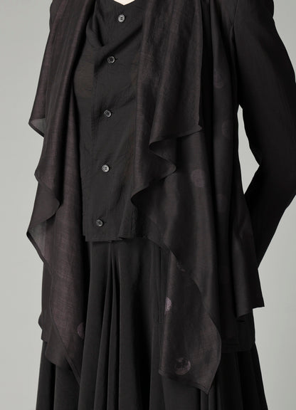 DAMAGED DOT S FRONT DRAPED DETAIL JACKET
