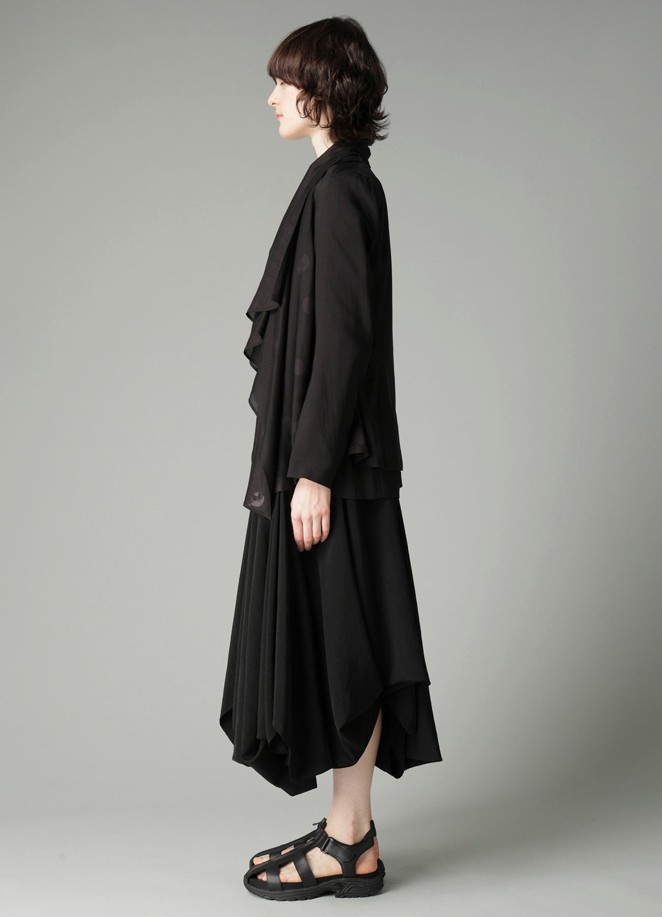 DAMAGED DOT S FRONT DRAPED DETAIL JACKET