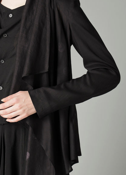 DAMAGED DOT S FRONT DRAPED DETAIL JACKET