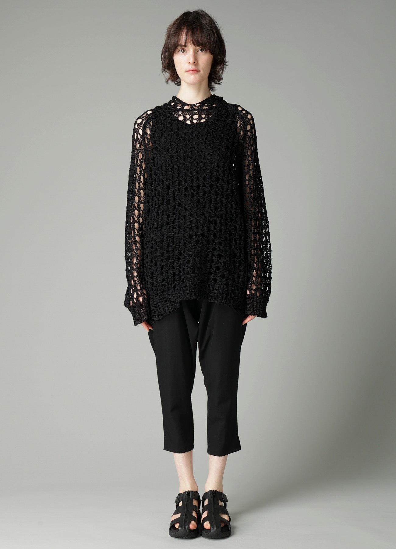 OPENWORK KNIT KNIT HOODIE