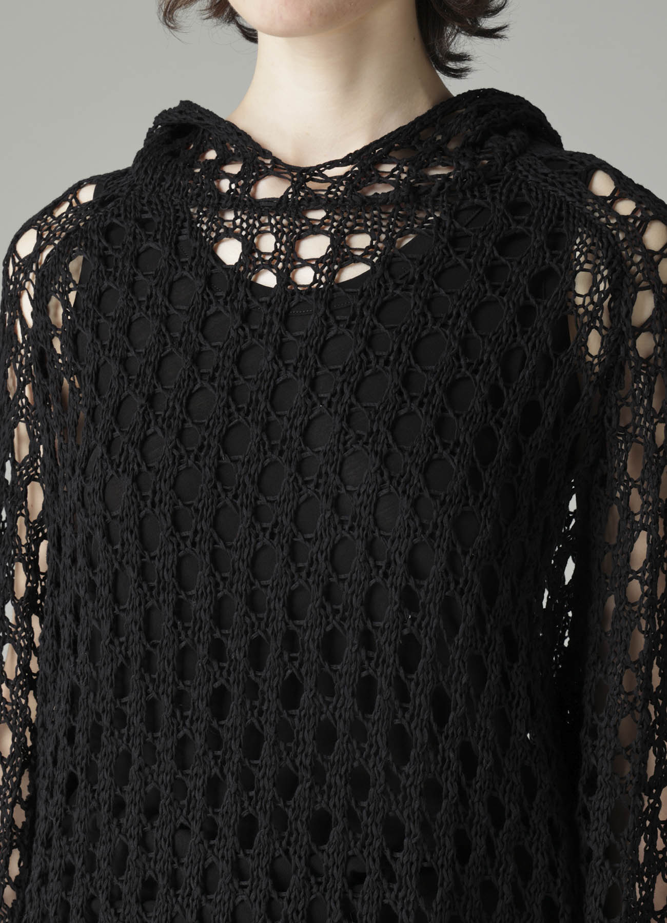 OPENWORK KNIT KNIT HOODIE