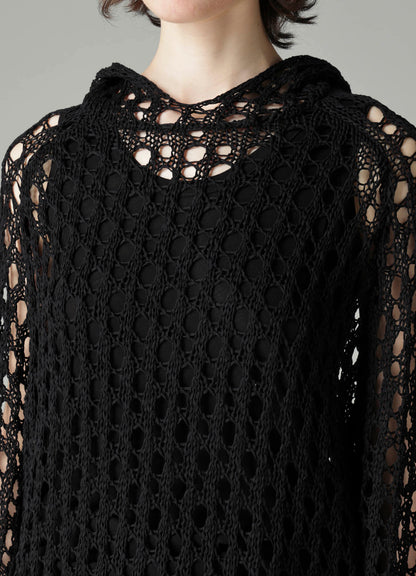 OPENWORK KNIT KNIT HOODIE