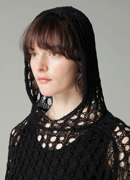 OPENWORK KNIT KNIT HOODIE