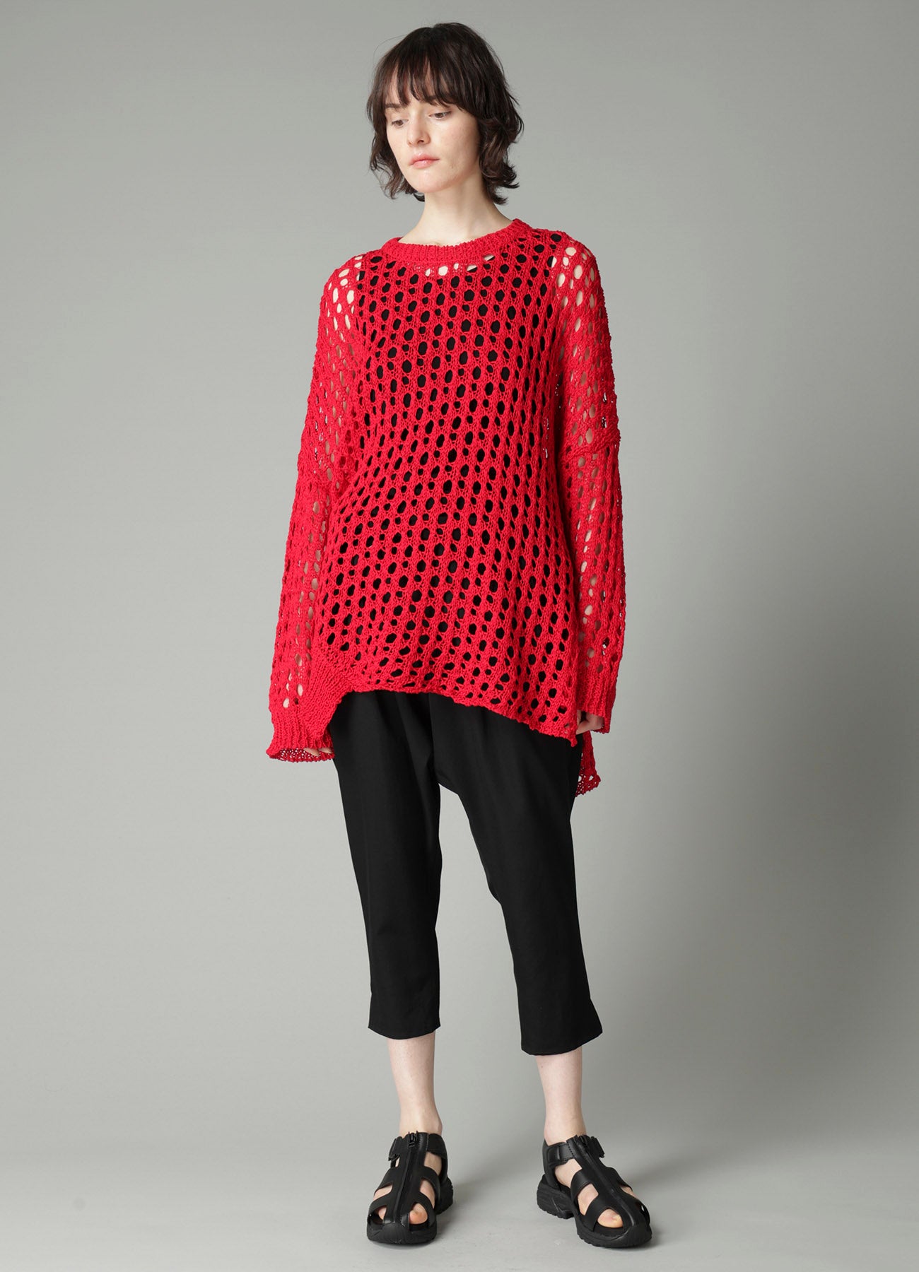 OPENWORK KNIT ROUND NECK PULLOVER – THE SHOP YOHJI YAMAMOTO