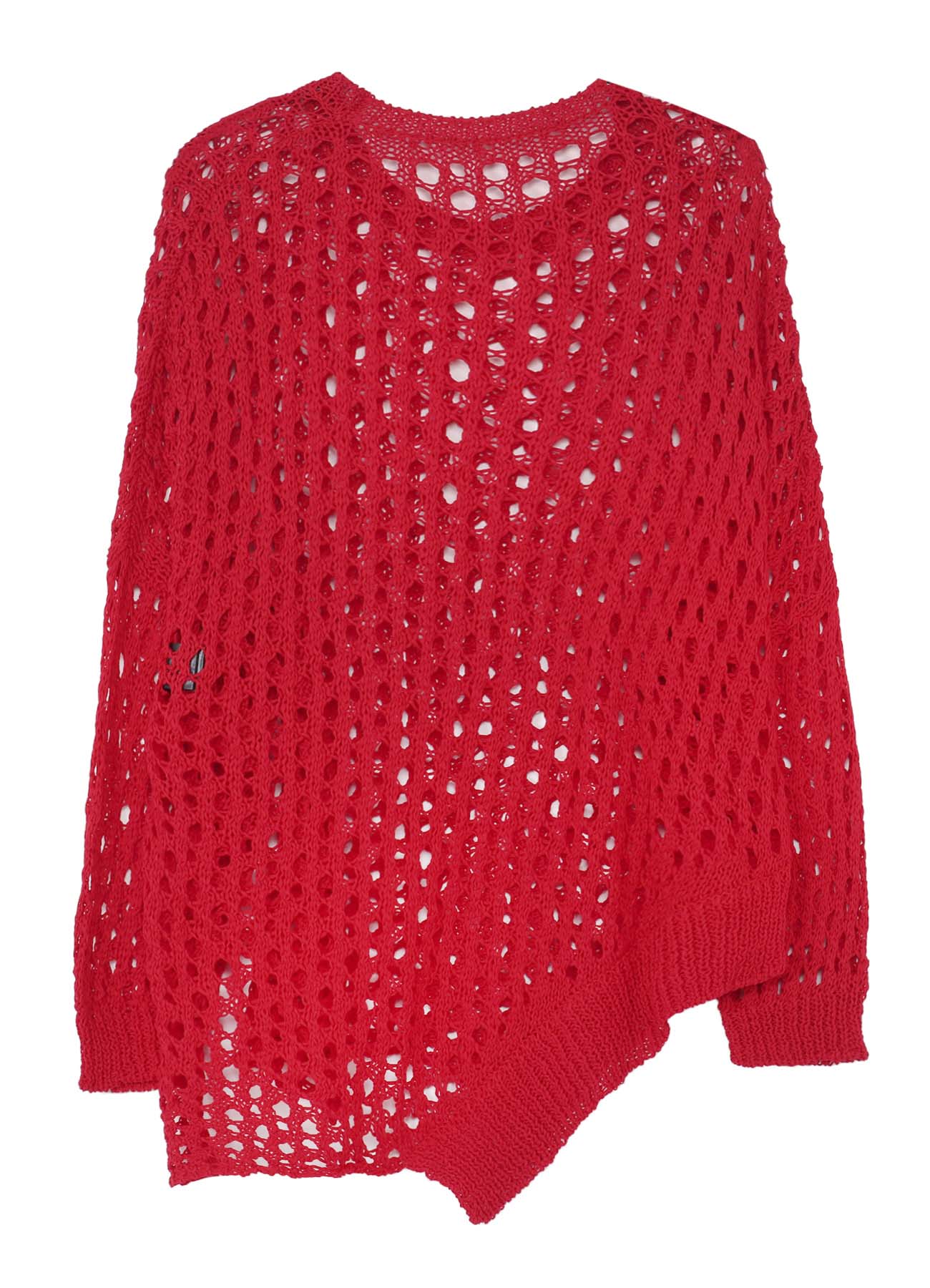 OPENWORK KNIT ROUND NECK PULLOVER