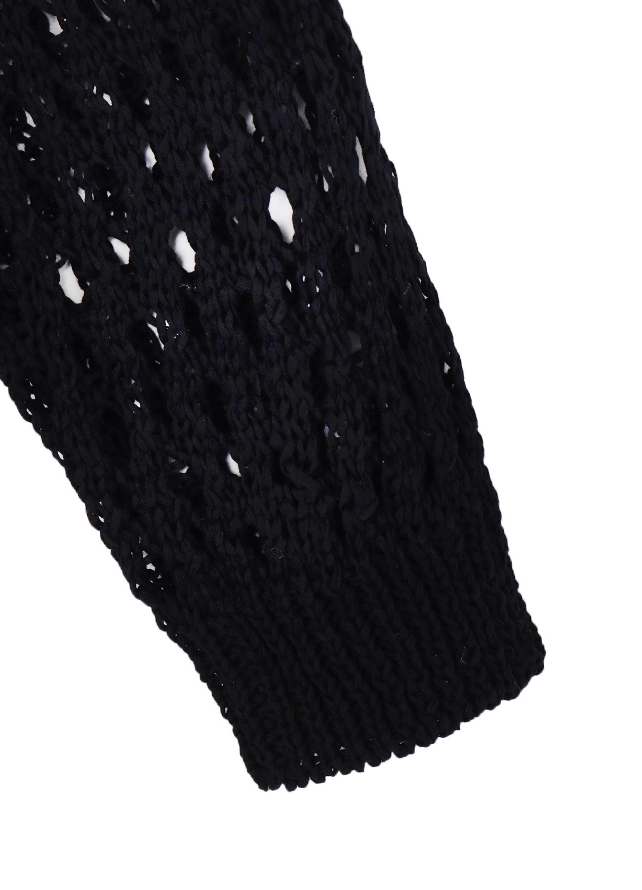 OPENWORK KNIT ROUND NECK PULLOVER