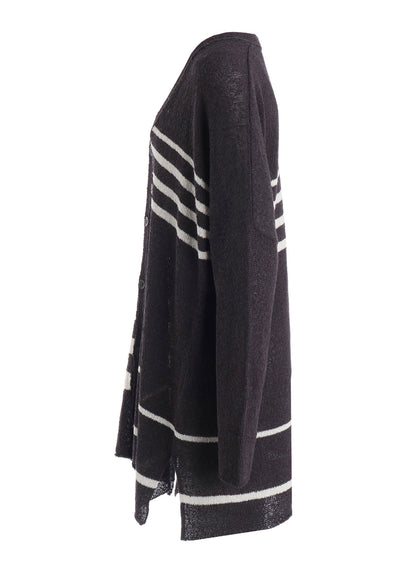 PLATING STRIPE PATTERN ST PATTERN CARDIGAN