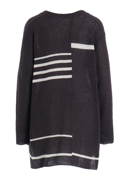 PLATING STRIPE PATTERN ST PATTERN CARDIGAN