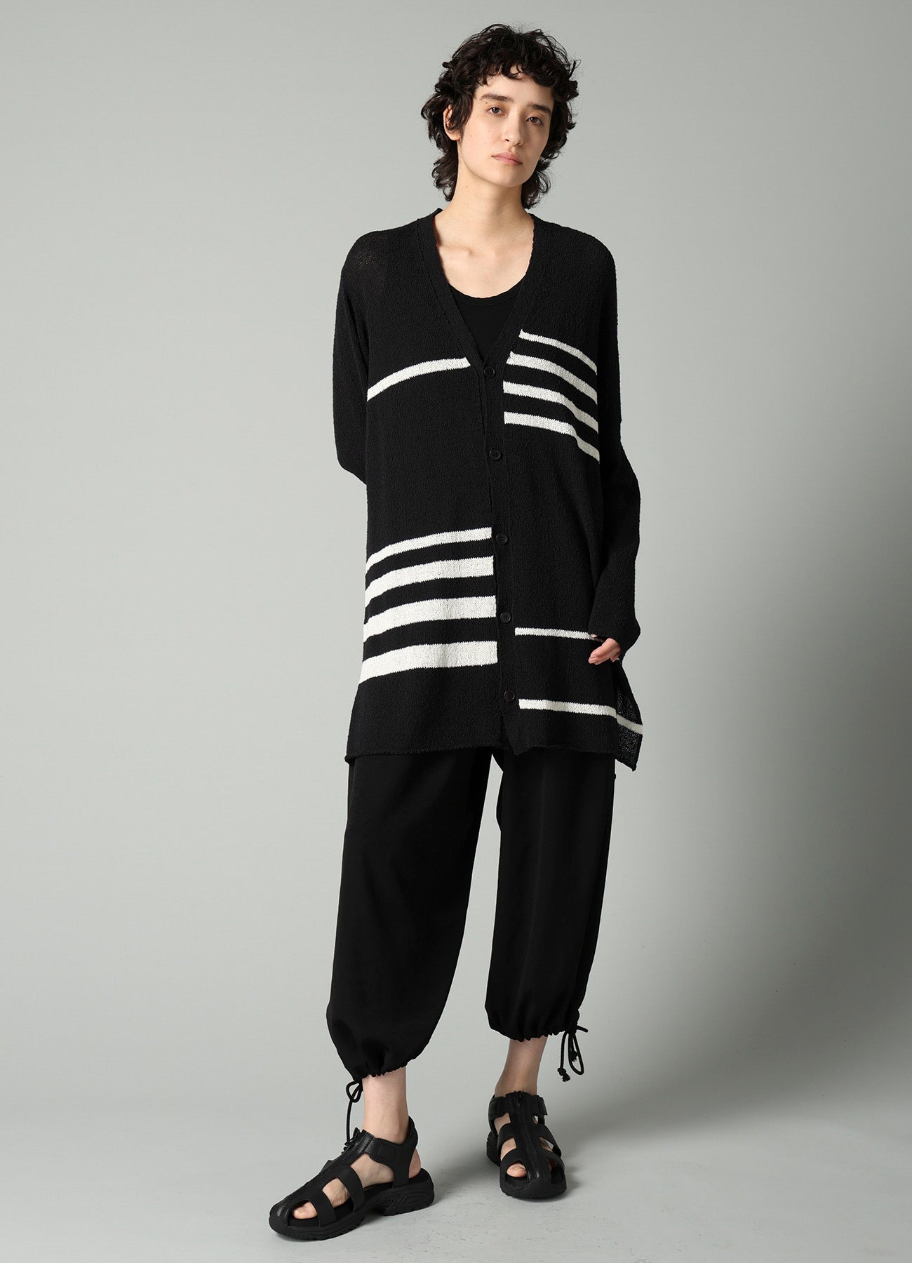 PLATING STRIPE PATTERN ST PATTERN CARDIGAN