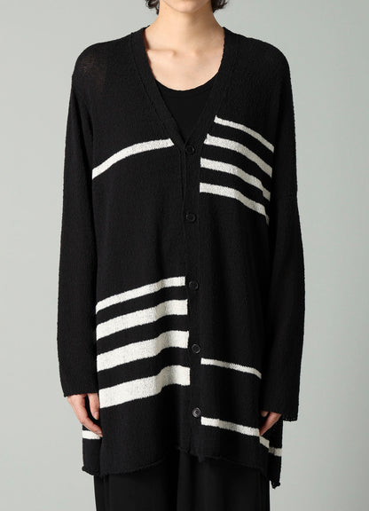 PLATING STRIPE PATTERN ST PATTERN CARDIGAN