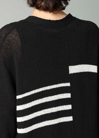 PLATING STRIPE PATTERN ST PATTERN CARDIGAN