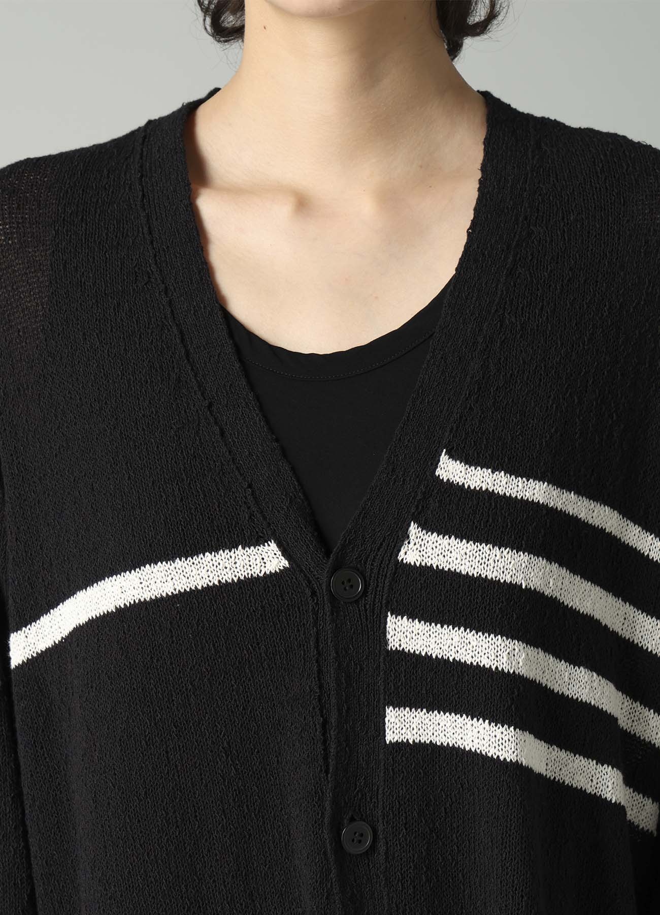 PLATING STRIPE PATTERN ST PATTERN CARDIGAN