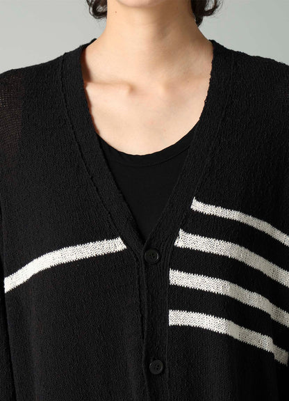 PLATING STRIPE PATTERN ST PATTERN CARDIGAN