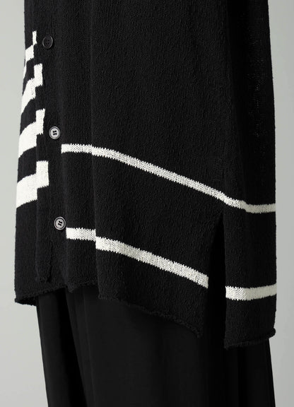 PLATING STRIPE PATTERN ST PATTERN CARDIGAN