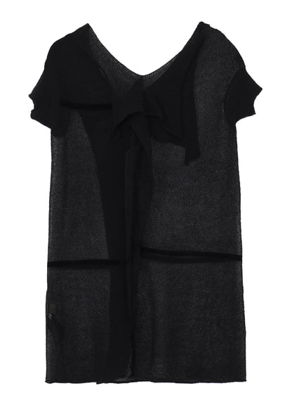 TUCK STITCH DRAPED PULLOVER